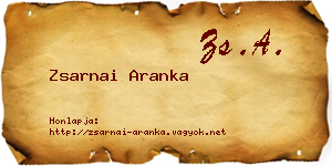 Zsarnai Aranka névjegykártya